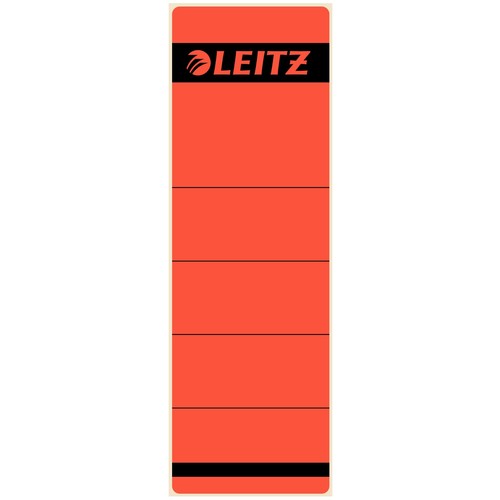Rückenschilder für Handbeschriftung 61,5x191mm kurz breit rot selbstklebend Leitz 1642-00-25 (BTL=10 STÜCK) Produktbild Front View L
