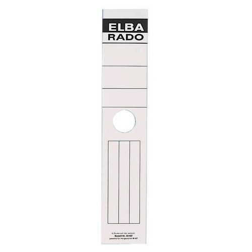 Rückenschilder für Hängeordner 81414 290x34mm extra schmal weiß selbstklebend Elba 100420959 (BTL=10 STÜCK) Produktbild Additional View 1 L