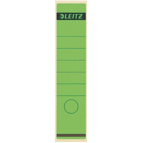 Rückenschilder für Handbeschriftung 61,5x285mm lang breit grün selbstklebend Leitz 1640-00-55 (BTL=10 STÜCK) Produktbild Front View L