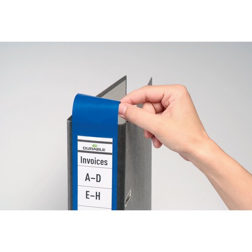 Rückenschilder mit Einsteckschild Ordofix 60x390mm lang breit blau selbstklebend Durable 8090-06 (BTL=10 STÜCK) Produktbild Additional View 3 L