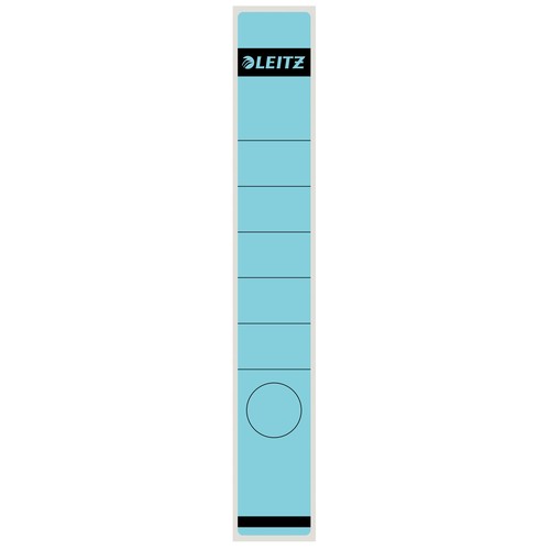 Rückenschilder für Handbeschriftung 39x285mm lang schmal blau selbstklebend Leitz 1648-00-35 (BTL=10 STÜCK) Produktbild Front View L