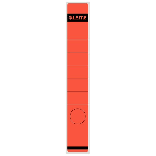 Rückenschilder für Handbeschriftung 39x285mm lang schmal rot selbstklebend Leitz 1648-00-25 (BTL=10 STÜCK) Produktbild Front View L