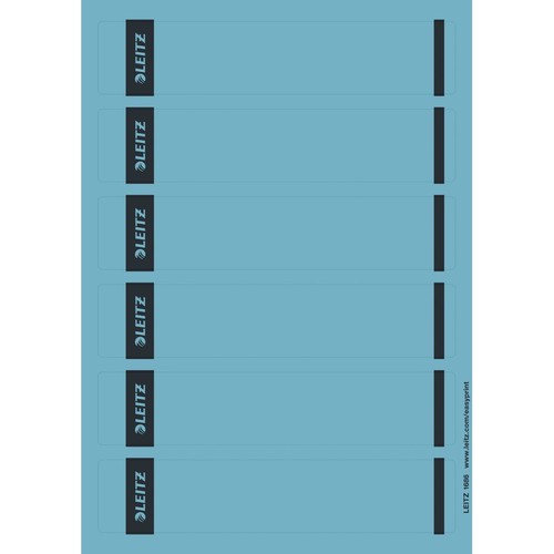 Rückenschilder zum Bedrucken 39x192mm kurz schmal blau selbstklebend Leitz 1686-20-35 (PACK=150 STÜCK) Produktbild Front View L
