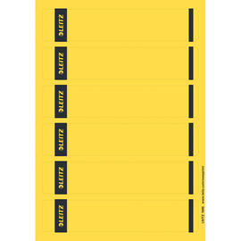 Rückenschilder zum Bedrucken 39x192mm kurz schmal gelb selbstklebend Leitz 1686-20-15 (PACK=150 STÜCK) Produktbild