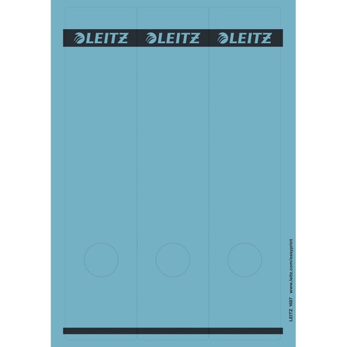 Rückenschilder zum Bedrucken 61x285mm lang breit blau selbstklebend Leitz 1687-00-35 (PACK=75 STÜCK) Produktbild Front View L