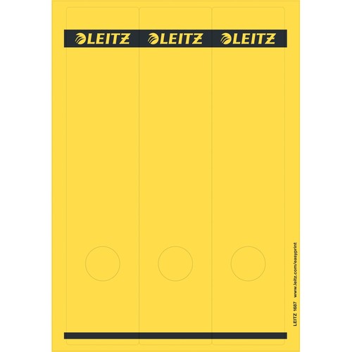 Rückenschilder zum Bedrucken 61x285mm lang breit gelb selbstklebend Leitz 1687-00-15 (PACK=75 STÜCK) Produktbild Front View L