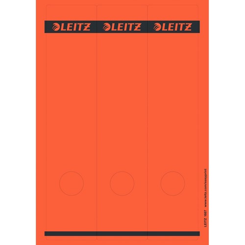 Rückenschilder zum Bedrucken 61x285mm lang breit rot selbstklebend Leitz 1687-00-25 (PACK=75 STÜCK) Produktbild Front View L