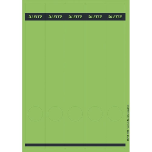 Rückenschilder zum Bedrucken 39x285mm lang schmal grün selbstklebend Leitz 1688-00-55 (PACK=125 STÜCK) Produktbild Front View L