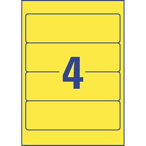 Rückenschilder zum Bedrucken 61x192mm kurz breit auf A4 Bögen gelb selbstklebend Zweckform L4769-20 (PACK=80 STÜCK) Produktbild Additional View 2 L