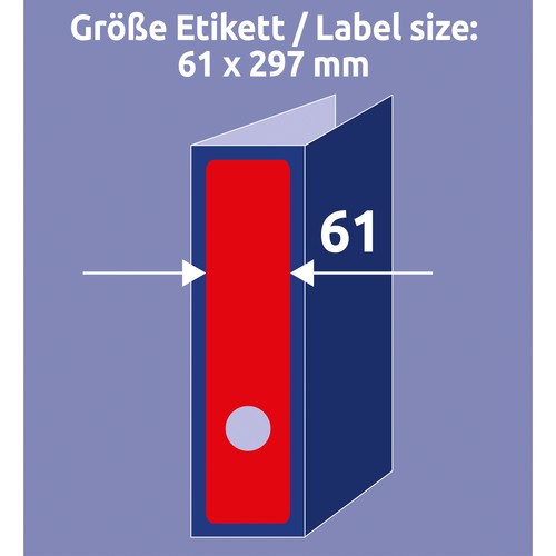 Rückenschilder zum Bedrucken 61x297mm lang breit auf A4 Bögen rot selbstklebend Zweckform L4752-20 (PACK=60 STÜCK) Produktbild Additional View 6 L