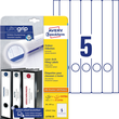 Rückenschilder zum Bedrucken 38x297mm lang schmal auf A4 Bögen weiß selbstklebend Zweckform L4758-25 (PACK=150 STÜCK) Produktbild