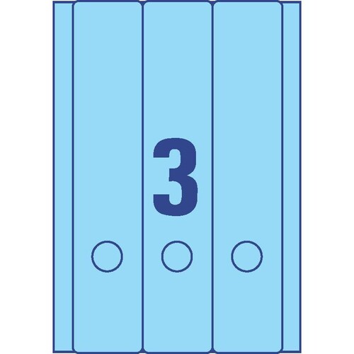 Rückenschilder zum Bedrucken 61x297mm lang breit auf A4 Bögen blau selbstklebend Zweckform L4753-20 (PACK=60 STÜCK) Produktbild Additional View 2 L