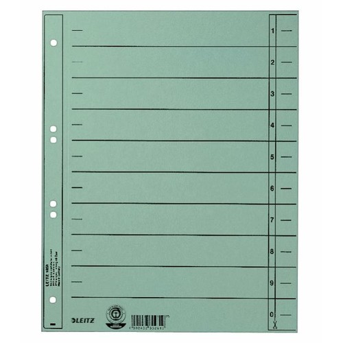 Trennblätter mit abschneidbaren Taben A4 240x300mm hellblau vollfarbig Karton Leitz 1658-00-30 Produktbild Front View L