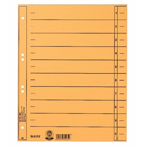 Trennblätter mit abschneidbaren Taben A4 240x300mm gelb vollfarbig Karton Leitz 1658-00-15 Produktbild Front View L