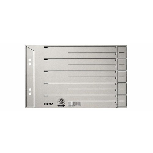 Trennblätter mit abschneidbaren Taben A5 quer 240x150mm grau vollfarbig Karton Leitz 1656-00-85 (PACK=100 STÜCK) Produktbild Front View L