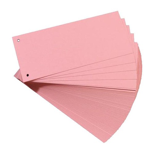 Trennstreifen gelocht 105x240mm rot vollfarbig recycling BestStandard (PACK=100 STÜCK) Produktbild Front View L