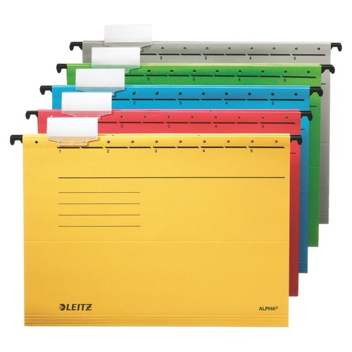 Hängemappen ALPHA seitlich offen für ungelochte Unterlagen rot Leitz 1985-30-25 (PACK=5 STÜCK) Produktbild Additional View 1 L