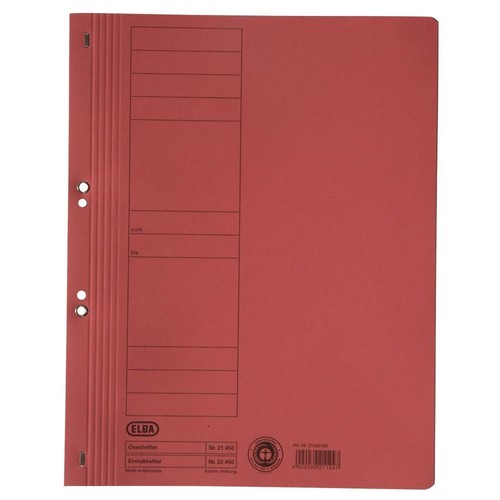 Ösenhefter 1/1 Vorderdeckel 240x305mm für 200Blatt rot Karton Elba 100551875 Produktbild Additional View 1 L