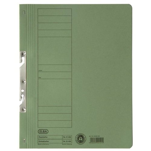 Schlitzhefter 1/1 Vorderdeckel für kaufmännische Heftung 240x305mm für 200Blatt grün Karton Elba 100551886 Produktbild