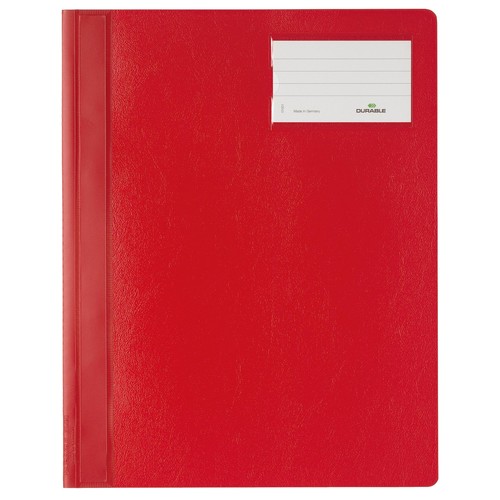 Schnellhefter opak A4 mit Beschriftungsfenster+Innentasche rot Durable 2500-03 Produktbild Front View L