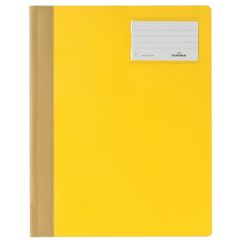 Schnellhefter opak A4 mit Beschriftungsfenster+Innentasche gelb Durable 2500-04 Produktbild Front View L