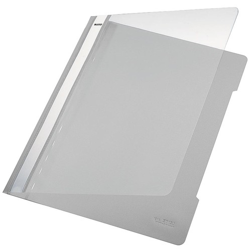 Schnellhefter Vorderdeckel transparent A4 grau PVC Leitz 4191-00-85 Produktbild Front View L