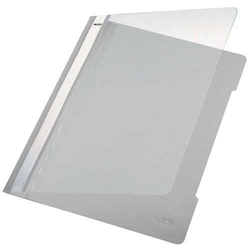 Schnellhefter Vorderdeckel transparent A4 grau PP Leitz 4191-00-85 Produktbild Front View L