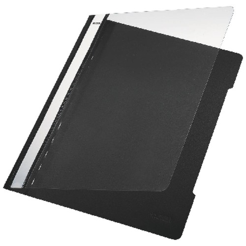 Schnellhefter Vorderdeckel transparent A4 schwarz PVC Leitz 4191-00-95 Produktbild Front View L