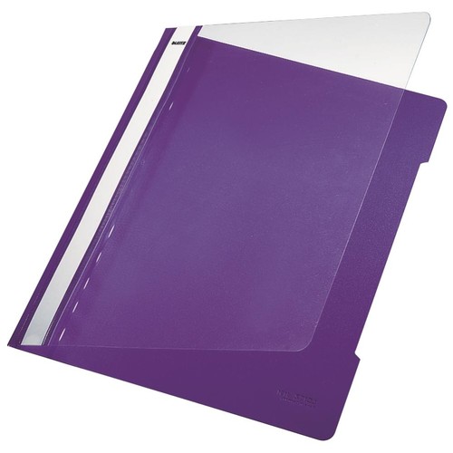 Schnellhefter Vorderdeckel transparent A4 violett PP Leitz 4191-00-65 Produktbild Front View L
