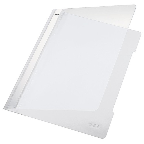 Schnellhefter Vorderdeckel transparent A4 weiß PP Leitz 4191-00-01 Produktbild Front View L