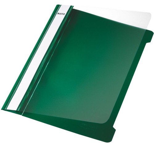 Schnellhefter Vorderdeckel transparent A5 grün PVC Leitz 4197-00-55 Produktbild Front View L