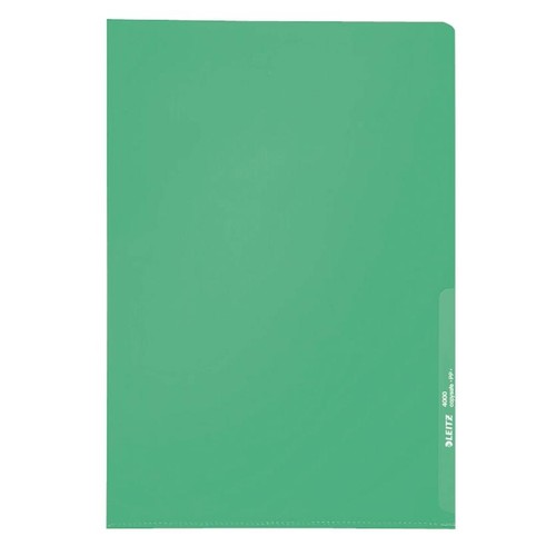 Sichthülle oben + rechts offen A4 130µ grün PP genarbt Leitz 4000-00-55 Produktbild Front View L