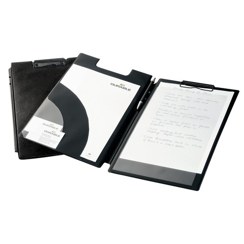 Blockmappe Spezial mit Einstecktaschen A4 Übergröße für Durchschreibesätze schwarz Durable 2332-01 Produktbild Additional View 1 L