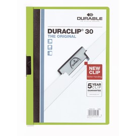 Klemmmappe Duraclip30 A4 bis 30Blatt grün Hartfolie Durable 2200-05 Produktbild
