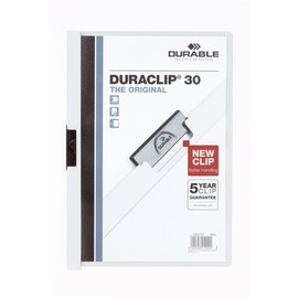 Klemmmappe Duraclip30 A4 bis 30Blatt weiß Hartfolie Durable 2200-02 Produktbild