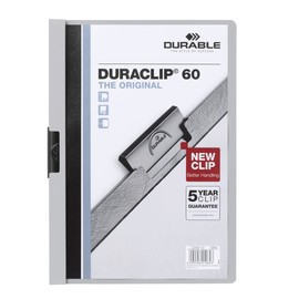 Klemmmappe Duraclip60 A4 bis 60Blatt grau Hartfolie Durable 2209-10 Produktbild