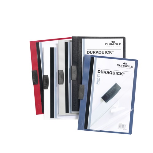 Klemmmappe Duraquick A4 mit flachem, dauerelastischem Clip bis 20Blatt schwarz PP Durable 2270-01 Produktbild Additional View 1 L