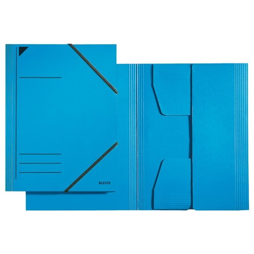 Eckspanner mit 3 Klappen A4 für 250Blatt blau Karton Leitz 3981-00-35 Produktbild Front View L