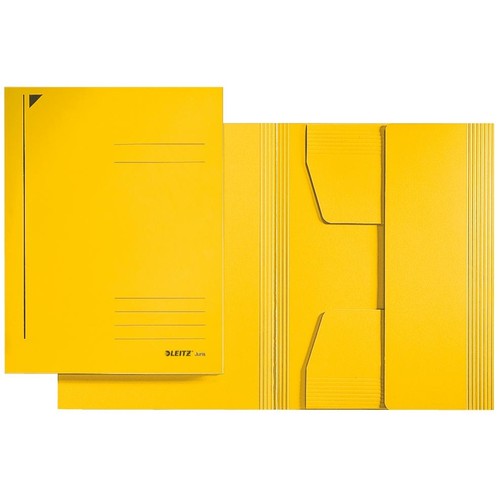 Jurismappe mit 3 Klappen A4 für 250Blatt gelb Karton Leitz 3924-00-15 Produktbild Front View L