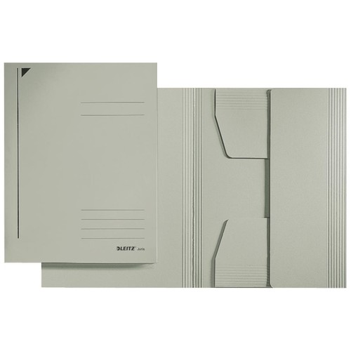 Jurismappe mit 3 Klappen A4 für 250Blatt grau Karton Leitz 3924-00-85 Produktbild Front View L