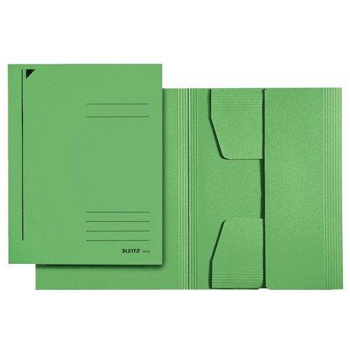 Jurismappe mit 3 Klappen A4 für 250Blatt grün Karton Leitz 3924-00-55 Produktbild Front View L