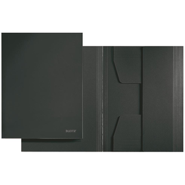 Jurismappe mit 3 Klappen A4 für 250Blatt schwarz Karton Leitz 3924-00-95 Produktbild