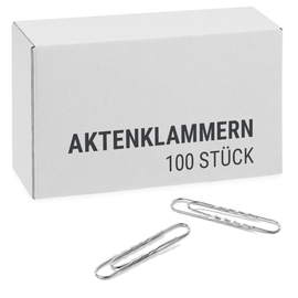Aktenklammern 77mm verzinkt gewellt runde Form ALCO 262 (SCH=100 STÜCK) Produktbild