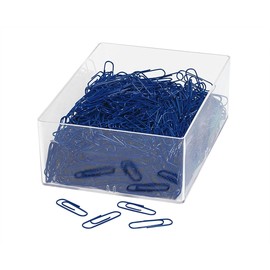 Büroklammern 27mm blau Kunststoff runde Form WEDO 901244603 (DS=1000 STÜCK) Produktbild