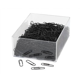 Büroklammern 27mm schwarz Kunststoff runde Form WEDO 901244601 (DS=1000 STÜCK) Produktbild