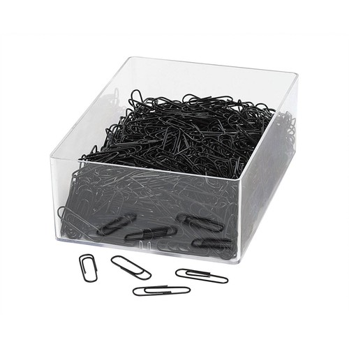Büroklammern 27mm schwarz Kunststoff runde Form WEDO 901244601 (DS=1000 STÜCK) Produktbild Front View L