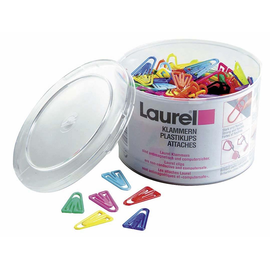 Büroklammern 25mm farbig sortiert Kunststoff dreieckig Laurel 0113-98 (DS=500 STÜCK) Produktbild