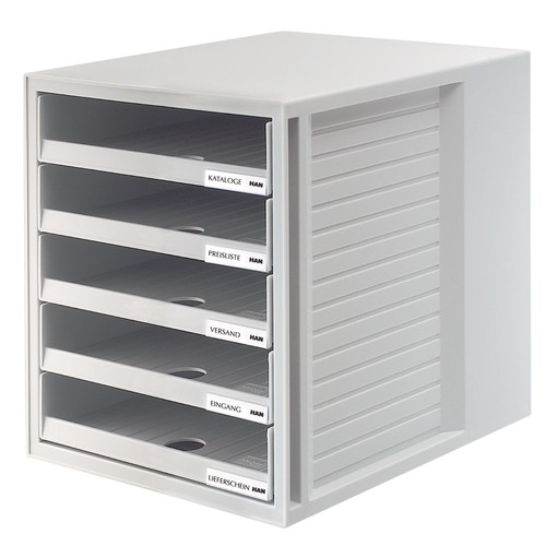 Schubladenbox 5 Schübe offen 275x330x320mm lichtgrau Kunststoff HAN 1401-11 Produktbild