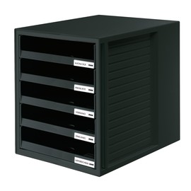 Schubladenbox 5 Schübe offen 275x330x320mm schwarz Kunststoff HAN 1401-13 Produktbild