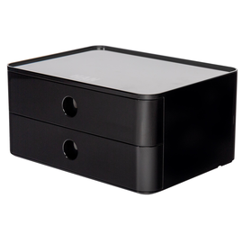 Schubladenbox Allison mit 2 Schüben 260x125x195mm jet-black Kunststoff stapelbar HAN 1120-13 Produktbild